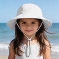 thumbnail image 2 of HAOTAGS Infant Toddler Bucket Hats, Solid Color Cotton Sun Cap Bowknot Adjustable Summer UV Protection Fisherman Hat White Size 1T, 2 of 8