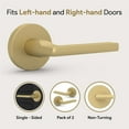 thumbnail image 3 of Mega Handles Ralph Dummy Door Lever, 5" Stainless Steel, Round Rosette, 2-Pack, Reversible for Hallway, Closet, and Bathroom Doors Lever, 3 of 4