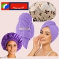 thumbnail image 6 of Microfiber Hair Towel Wrap & Satin Bonnet Set for Women - 3-in-1 Hair Drying Towel,  Shower Cap & Silk Sleep Bonnet for Curly, Long & Thick Hair - Anti-Frizz Heatless Hair Care (), 6 of 6