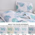 thumbnail image 2 of Smuge Ocean Quilt King Size, 3 Piece Lightweight Beach Bedspread with 2 Pillow Shams, Blue Teal, 2 of 9