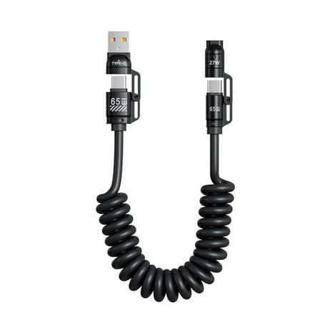 4-in-1 Car Charging Cable – USB Type-C, Lightning, Micro USB Multi-Device Cord
