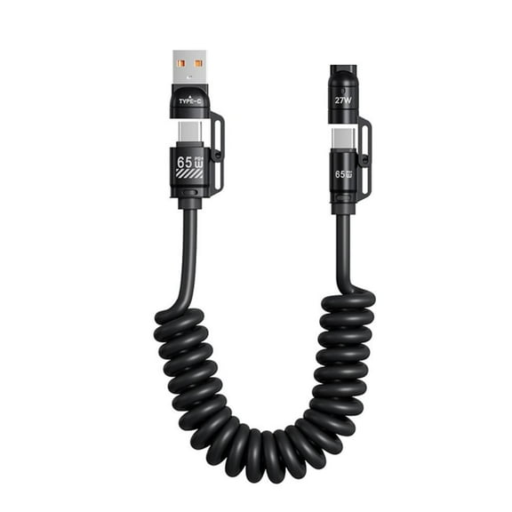 4-in-1 Car Charging Cable – USB Type-C, Lightning, Micro USB Multi-Device Cord