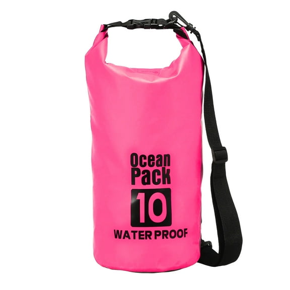 Uxcell Waterproof Dry Bag, Water Proof Bags with Whistle Rose Red 10L
