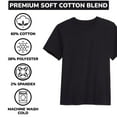 thumbnail image 3 of 10-Pack Boys Short Sleeve Crew Neck Premium Soft Cotton Blend T Shirt (XS-2XL), 3 of 4
