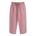 thumbnail image 3 of cocolona Womens Summer Swim Beach Capri Pants Elastic Waist Drawstring Split Swimsuit Pants with Zipper Pocket, 3 of 5