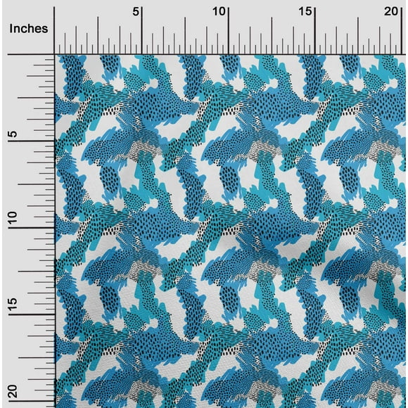 oneOone Cotton Silk Medium Blue Fabric Animal Skin Craft Projects Decor Fabric Printed By The Yard 42 Inch Wide-1FZ