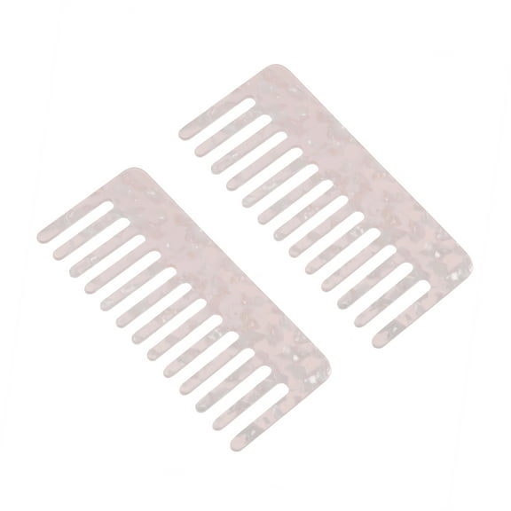 Unique Bargains 2 Pcs Hair Comb Wide Tooth Hair Care Detangling Comb Pink