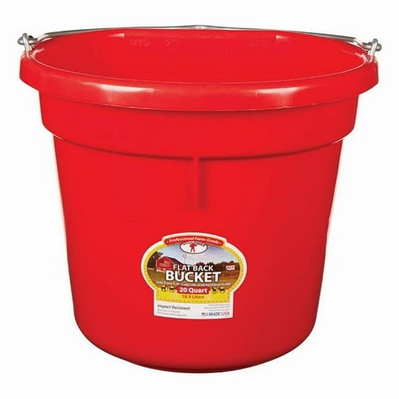 Little Giant 7404064 20 qt. Round Plastic Bucket - Red