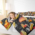 thumbnail image 4 of Homewish Fast Food Lover Bedding Comforter Set, Cartoon Popcorn Hamburger Pizza Twin Comforter Sets, Teens Kids Boys Girls Bedding Set, Breathable Home Decor, 2pcs, 4 of 8