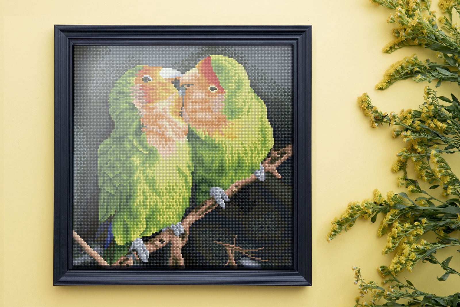 Diamond Dotz Nick and Lucy - Pre-Framed Kit Birds Diamond Painting Kits for Adults - Diamond Art Kits a Relaxing Creative Craft Kit with Dotz Gems 16"x16"