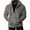 Gray, variant on Men's Knit Jacket Fall Winter Double-Faced Fleece Pocketed Zip-Up Hooded Solid Color Sweater Long Sleeve Casual Outerwear for Seasonal Styling