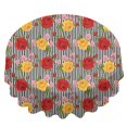 thumbnail image 2 of Pioneer Flower Floral Print Pattern Round Tablecloth 60 X 60 Inch, Wrinkle Resistant Wipeable Table Cloth for Kitchen Dining Picnic Patio Party, 2 of 6