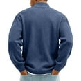 thumbnail image 6 of Men's Pullover Sweater Ribbed Knit Quarter-Zip Pullover Big and Tall Long Sleeve Solid Color Pullover Sweater Winter Warm Casual Zip Mock Neck Corduroy Polo Sweatshirt Quarter Zip Polo Sweatshirt, 6 of 7