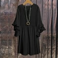 thumbnail image 2 of Hrsba Womens Summer Short Sleeve Dress,Plus Size Casual Dress for Womens,Fashion Open Collar Ladies Slim Mini Collar Rib Sexy Slim Long Dress, 2 of 5