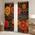 thumbnail image 2 of Feelyou Retro Cherry Blossoms Black Out Curtains, Tokyo Flower Floral Curtains Pack of 2 (42x63 Each), Fashion Stripes Waves Bedroom Curtains, Living Room Curtains Decor, 2 of 6
