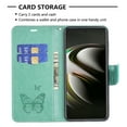 thumbnail image 4 of Wallet Case for Samsung Galaxy S22 Plus/S22+ 5G 2022,Allytech Embossed Butterfly PU Leather Scratch Free Credit Card Slots Holder Magnetic Snap Case with Hand Strap for Galaxy S22 Plus/S22+ 6.6",Green, 4 of 5