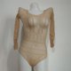 thumbnail image 1 of Mono de diamante caliente Lencería sexy de jacquard europeo y americano Vestido de malla de una pieza hueco Color de piel de malla sexy Talla única（3 piezas） ShuxiuWang 9024715029737, 1 of 1