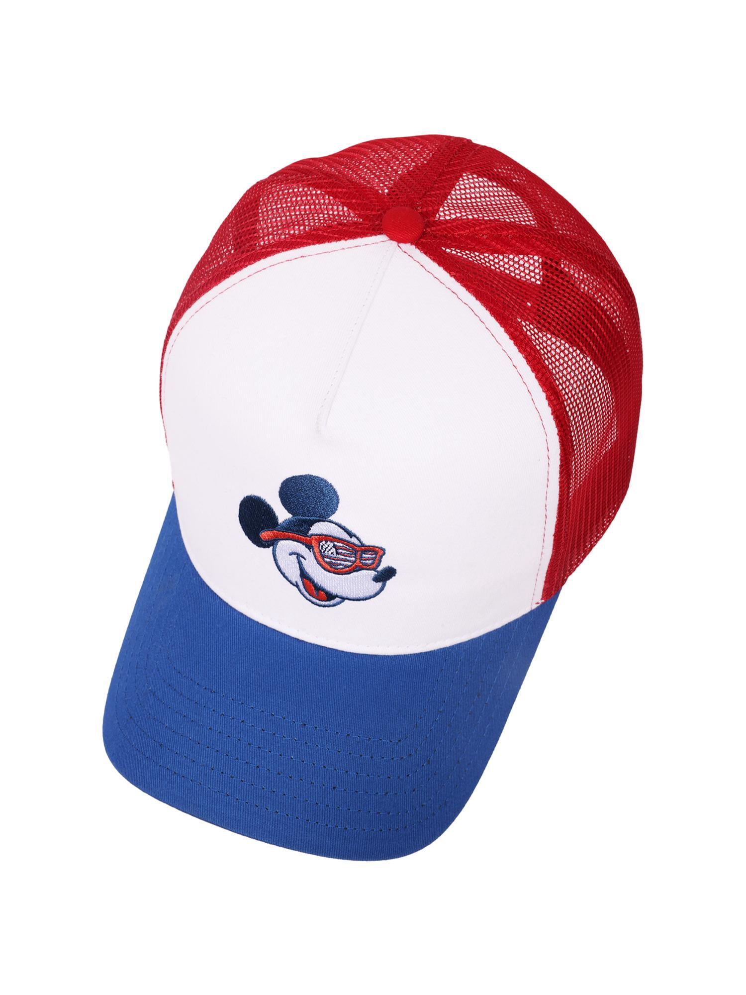 Mickey Mouse American Flag Glasses Trucker Cap, Multicolor, One Size Fits Most