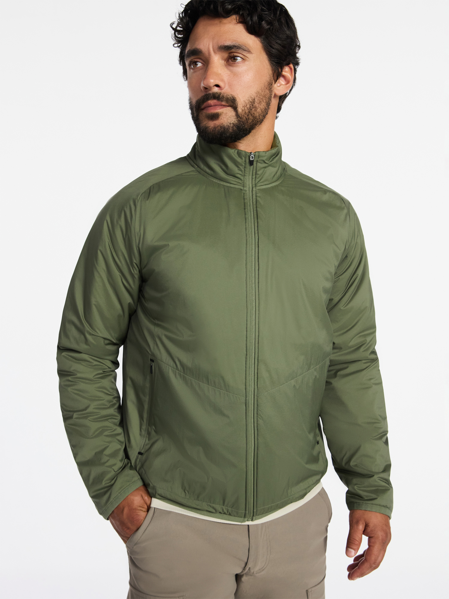 Ozark Trail Men's and Big Men's Light Insulated Nylon Zip Jacket, Sizes S-3XL