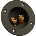 thumbnail image 2 of Paquete de 2 terminales de altavoz de 2 vías para automóvil y hogar - Conectores redondos con resorte - Conectores de subwoofer - Caja de conexiones del panel posterior - Negro, 2 of 5