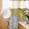 thumbnail image 2 of No Hook Shower Curtain with Built-in Rings - Yellow Gray Floral Washable Waterproof Fabric Bathroom Curtains for Hotel,Rentals, 72X 96 Inch Extra Long , Abstract Flowers Pattern, 2 of 9