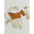 thumbnail image 4 of Baby Boys 2 Piece Outfits Contrast Color Long Sleeve Sweatshirt and Elastic Pants for Toddler 6 12 18 27M 3T Fall Clothes, 4 of 10
