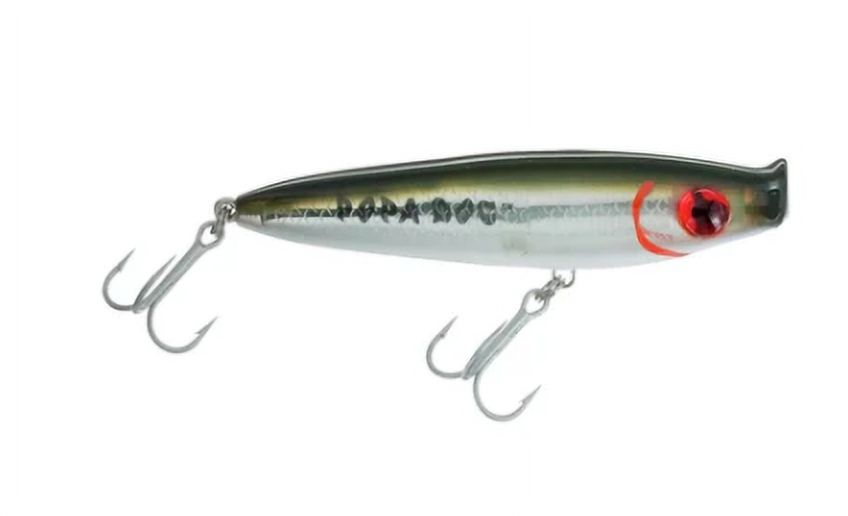 MirrOlure Popa Dog Fishing Lure, Green & Silver, 1/2 oz