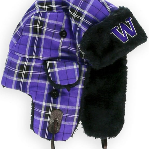 Top of the World Unisex UW Plaid Trapper Hat, Purple, One Size