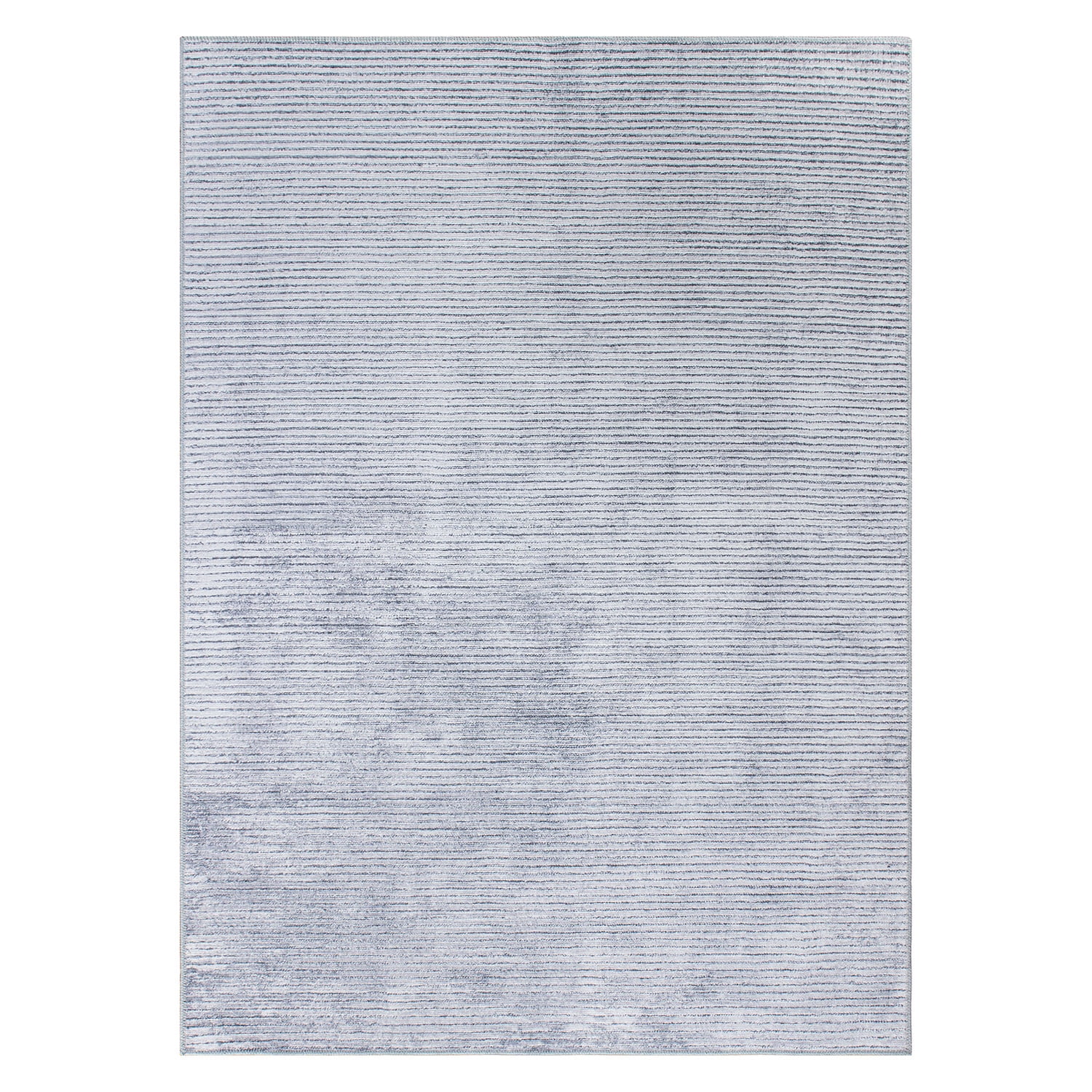World Rug Gallery Contemporary Distressed Stripe Machine Washable 10'x14' Gray Indoor Area Rug