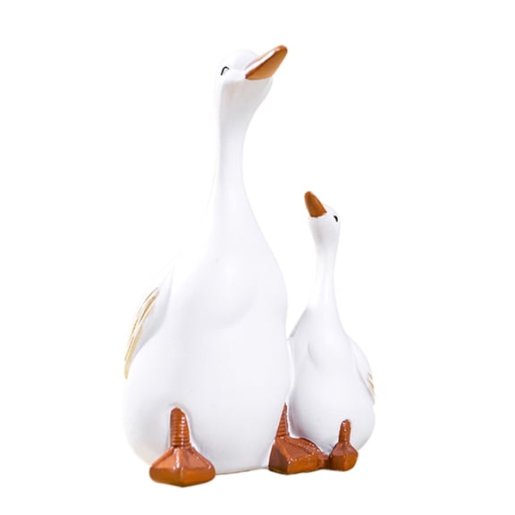 Hand Painteds Duck Family Duck and Duckling Statue for Outdoor Garden Decoration