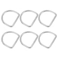 thumbnail image 1 of Uxcell Metal D-Rings Stainless Steel D Ring Welded Solid Dee Rings DIY Accessories for Belts Sewing Dog Collars Webbing Straps 5x50mm, 1 of 6