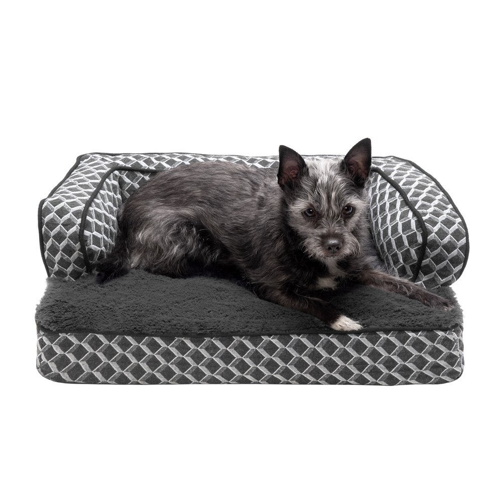 FurHaven Pet Dog Bed Memory Foam Plush & Decor Comfy Couch SofaStyle
