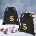 thumbnail image 4 of SHOWERORO Black Canvas Drawstring Bag for Coins Storage and Party 6 Pieces Small Size, 4 of 7