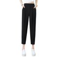 thumbnail image 1 of Women\'s Casual Cooling Straight Pants Breathable Thin Type For Summer SpringBlackM, 1 of 2