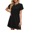 thumbnail image 4 of UVN Summer Dresses for Women Short Sleeve Dress Casual Crewneck Short Dress with Pockets, 4 of 8