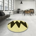 thumbnail image 4 of Ahgly Company Machine Washable Indoor Square Transitional Mustard Yellow Area Rugs, 3' Square, 4 of 7