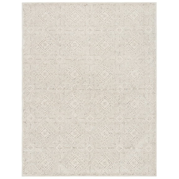 SAFAVIEH Glamour Drummond Geometric Floral Wool Area Rug, Ivory/Beige, 5' x 8'