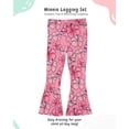 thumbnail image 3 of Disney Lilo & Stitch Outfits for Girls Short Ruffle Sleeve Shirt & Stretch Flare Leggings for Toddler (Peach, 2T), 3 of 5