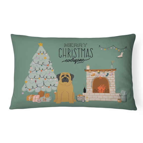 Mastiff Christmas Everyone Canvas Fabric Decorative Pillow