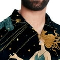 thumbnail image 5 of Virgo Constellation Men's Short Sleeve Hawaiian Shirt Button Down Poplin Beach Casual Printed Unisex Summer Tops, 5 of 6