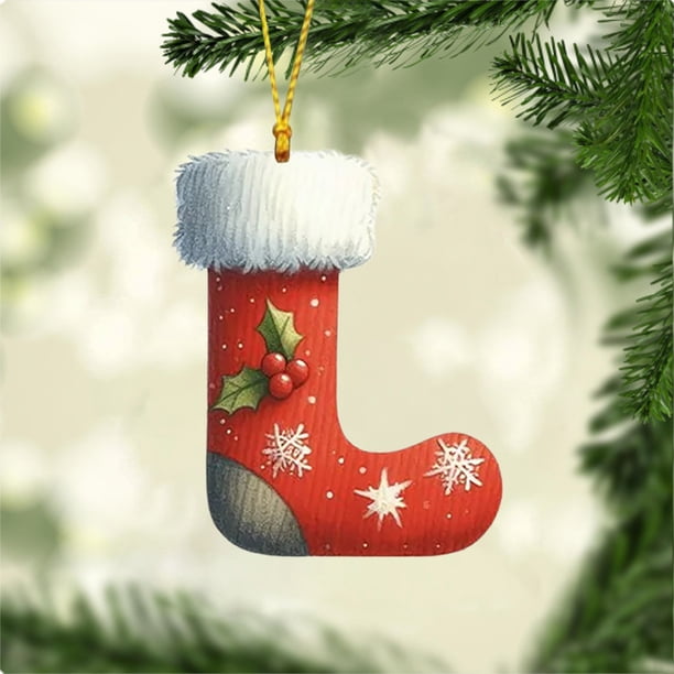 Adorno Navideño con 26 Letras para Árbol de Navidad, Colgante, Adorno Navideño, Decoración Navideña, Colgante para Árbol de Navidad.