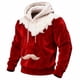 thumbnail image 2 of Ceisia Cozy Fleece-Lined Mens Loose Fit Santa Style Color Block Hooded Sweatshirt Gifts, 2 of 5