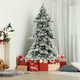 thumbnail image 3 of Costway 7 FT Flocked Christmas Tree Hinged Xmas Decoration with 420 LED Lights & 1057 Tips, 3 of 10
