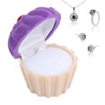 thumbnail image 4 of Ring Box, Purple Retro Flocking Jewelry Storage Case Portable  For Travel Proposal Wedding, 4 of 8