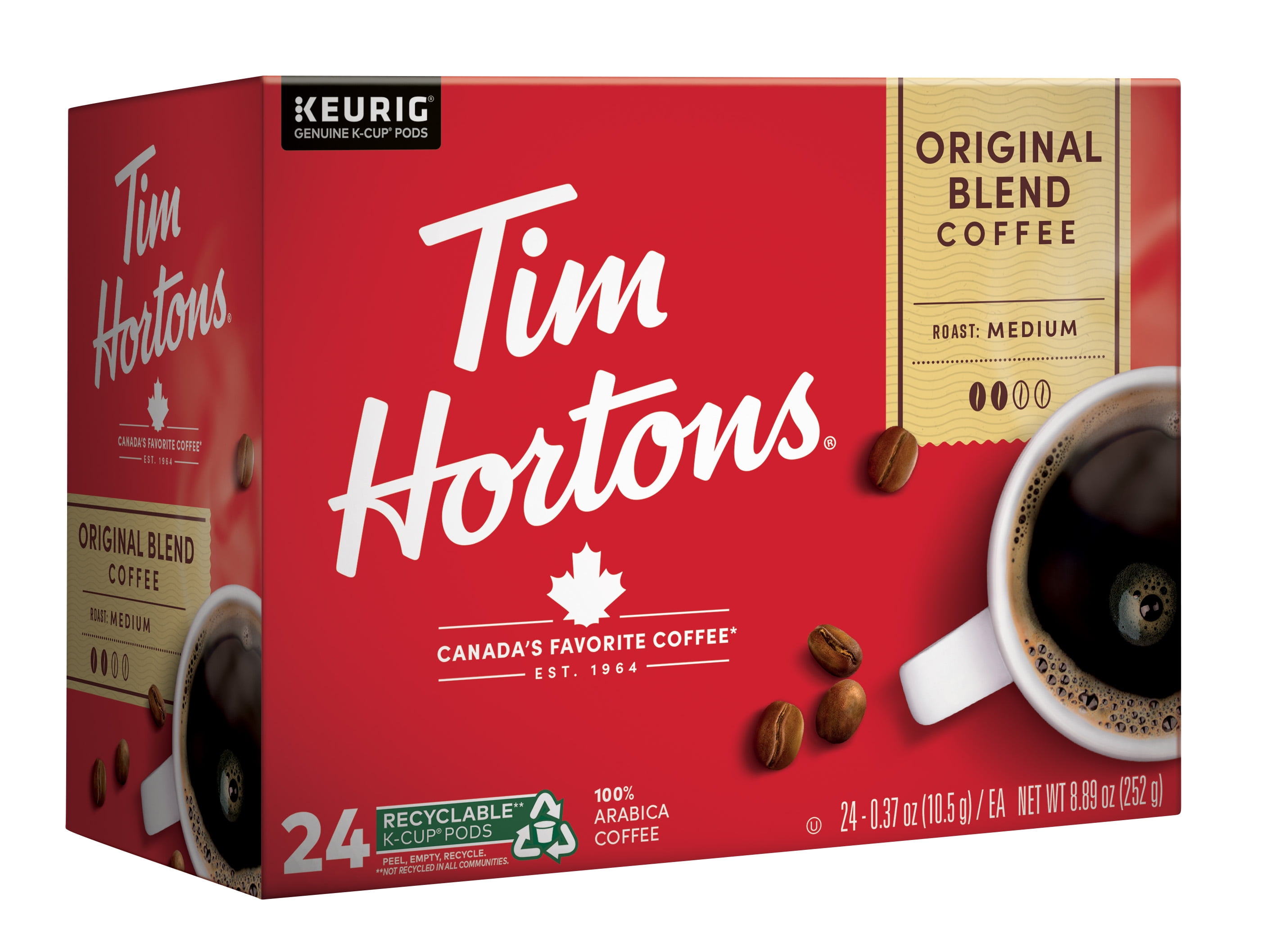 Tim Hortons Original Blend Medium Roast Keurig Coffee Pods 24 Ct Walmart Com