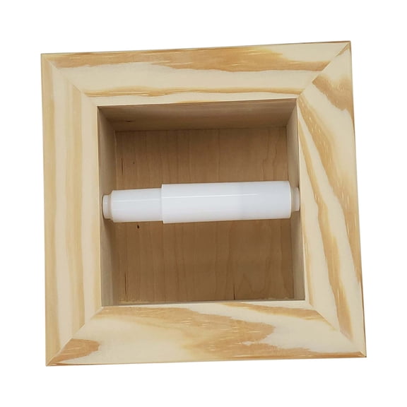 Typhon Recessed Solid Wood Toilet Paper Holder 7 x 8.5, Unfinished