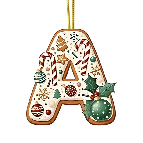 Lekihaqq Christmas Tree Decorations 26 Letters Acrylic Pendant Hanging Ornaments DIY Crafts for Home Holiday Xmas Decor