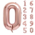 thumbnail image 2 of 40in Rose Gold Number Balloon #0 | Unpopped, 2 of 2