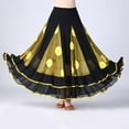 thumbnail image 2 of Gibobby faldas para mujer mujer, media falda de encaje, falda de baile, falda de práctica de salón, falda de rendimiento(Amarillo, Talla única), 2 of 5