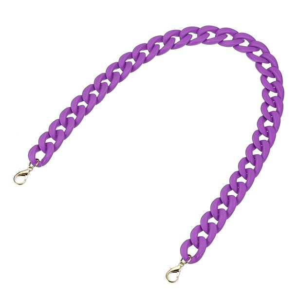 Correa de bolso de acrílico Uxcell, cadena de bolsa mate de 23.6 pulgadas, correa de reemplazo para clutch de bolso con hebilla para bolso de mano, bolso de hombro cruzado, púrpura puro